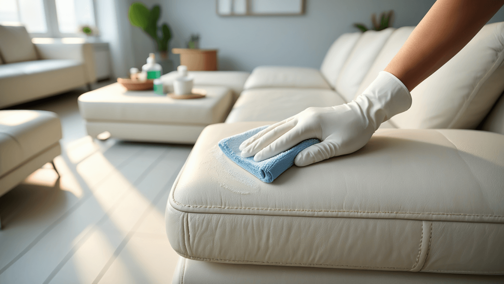 Comment nettoyer un canapé en cuir blanc ?