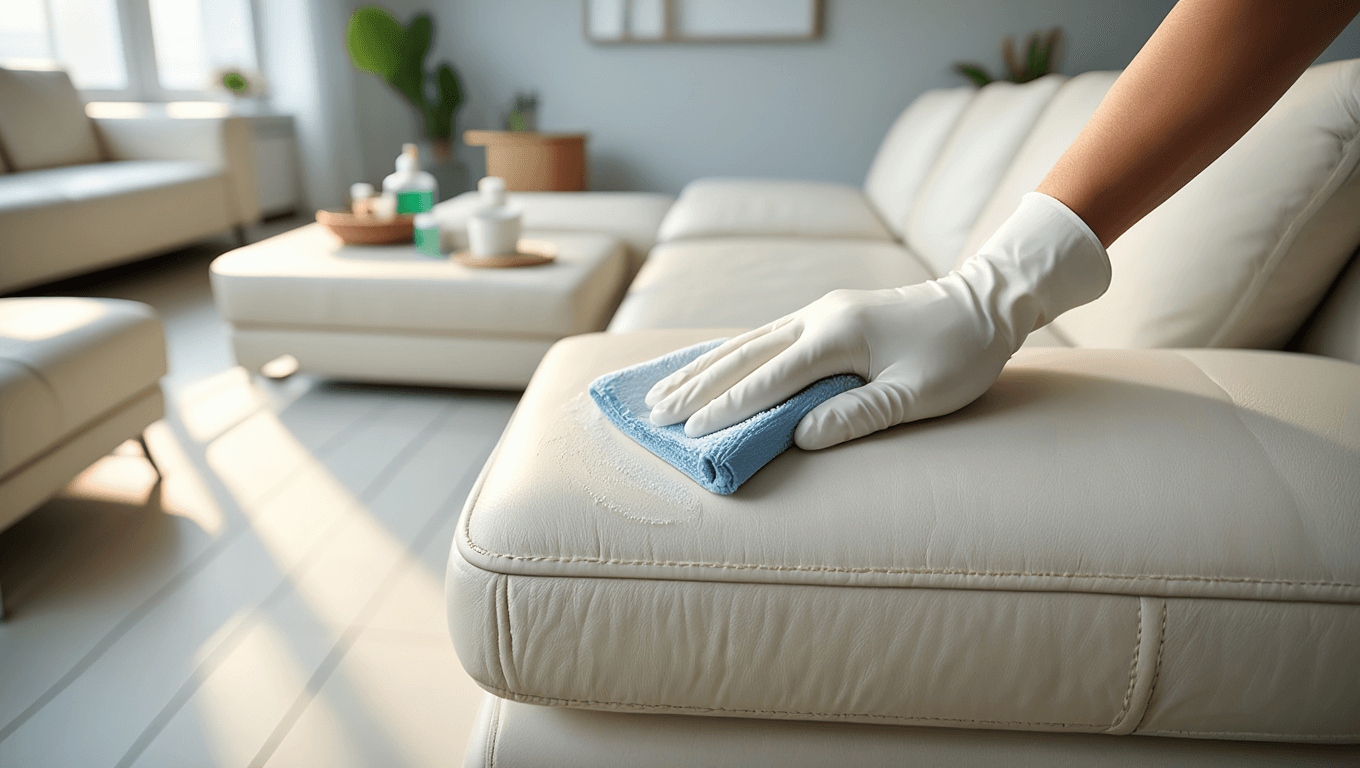 Comment nettoyer un canapé en cuir blanc ?