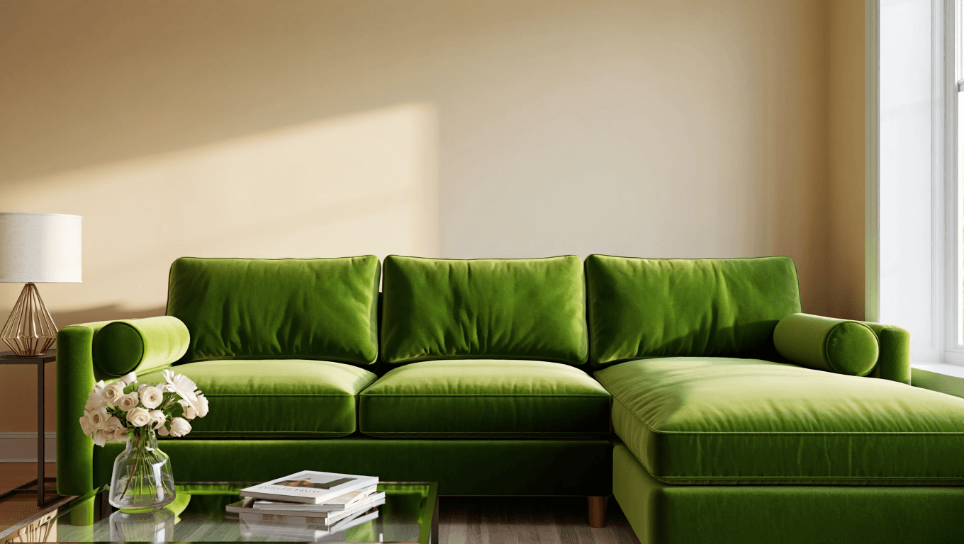 Comment décorer un salon avec un canapé vert