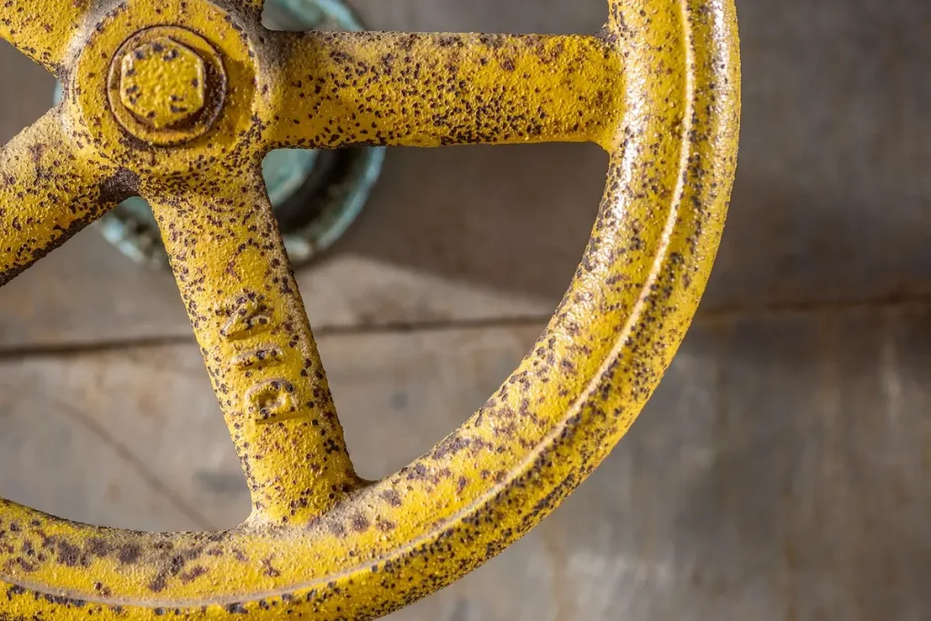 Outils rouillés montrant l'oxydation orange du métal et les dégâts de surface